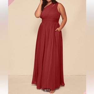 Azazie Bridesmaids dress, never worn. Color: Rust size: A22 unaltered